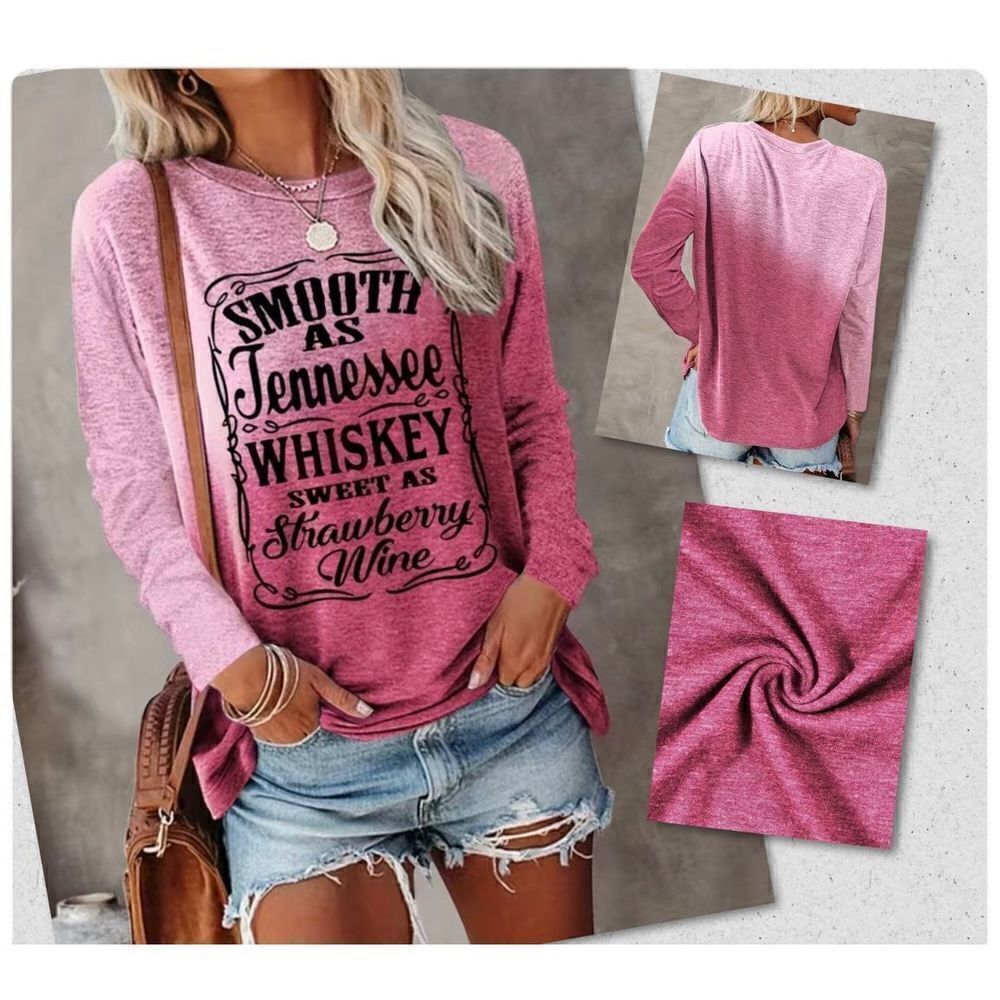 NWT Woman’s SZ S Pink Ombré Tennessee Whiskey Casual Crewneck Top
